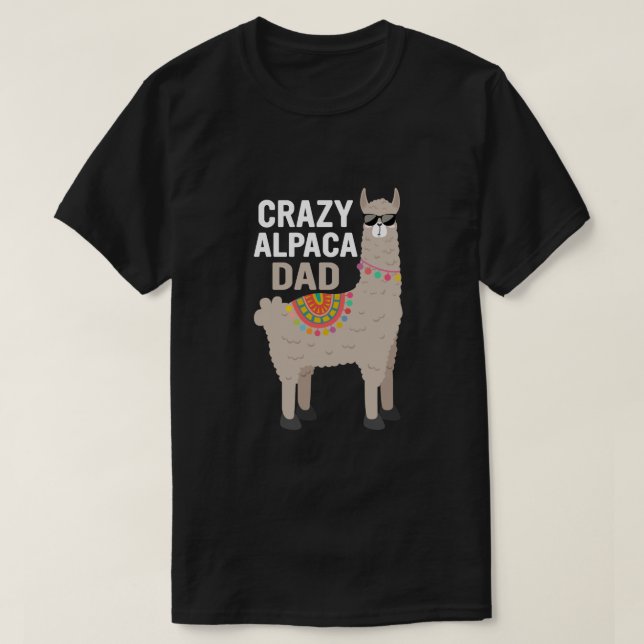 Crazy Alpaca Pappa T Shirt (Design framsida)