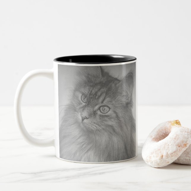 Crazy and Cute Kattunge Två-Tonad Mugg (Med munk)