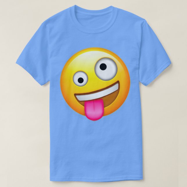 Crazy Ansikte Emoji T Shirt (Design framsida)