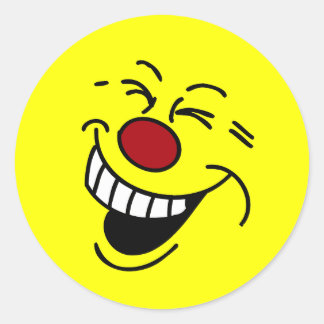 Crazy Ansikte Grumpey Runt Klistermärke