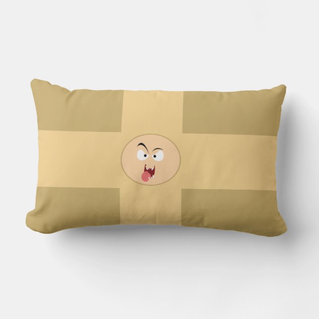 Crazy Ansikte Pillow Lumbarkudde (Framsida)