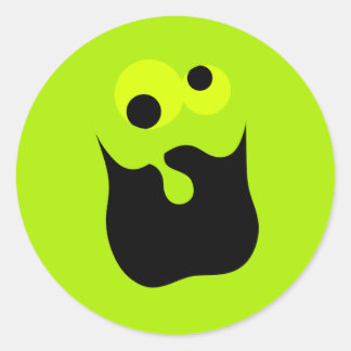 Crazy Ansikte Sticker Runt Klistermärke