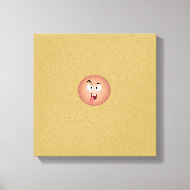 Crazy Ansikte Wrapped Canvas (Framsida)