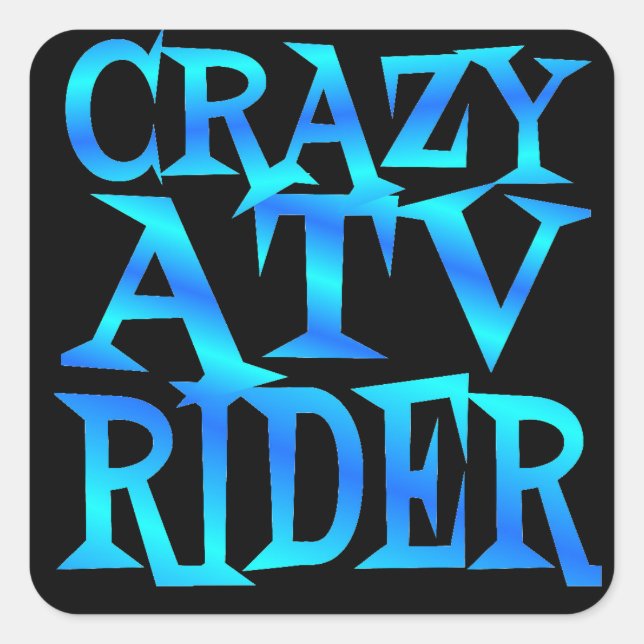 Crazy ATV Rider Fyrkantigt Klistermärke (Framsida)
