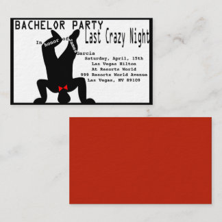Crazy Bachelor-inbjudan Visitkort
