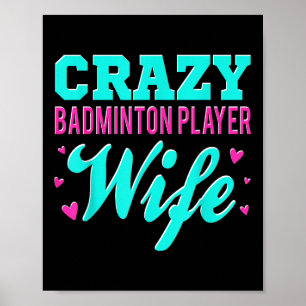 Crazy Badminton-spelarens fru Shuttle Poster