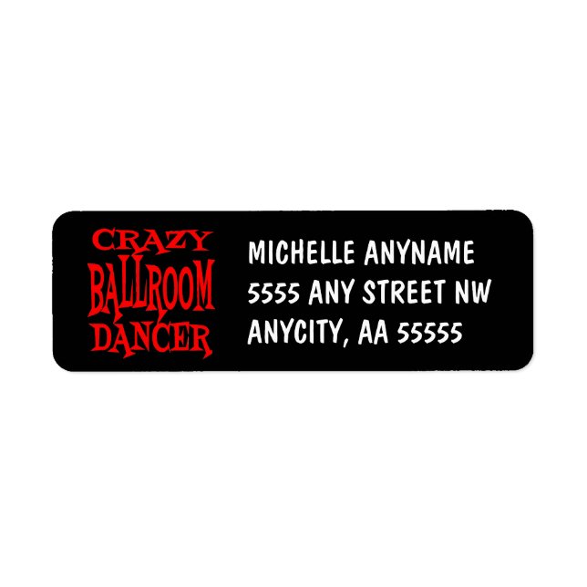 Crazy Ballroom Dancer Returadress Etikett (Framsidan)