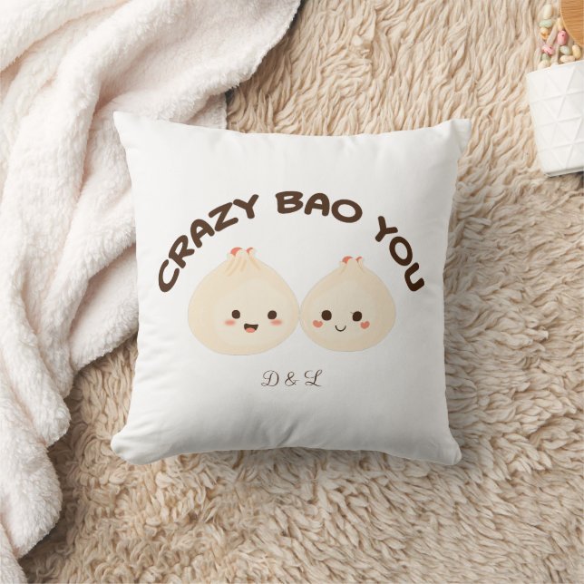 Crazy Bao You Söt Par kastkudde Set Kudde (Filt)