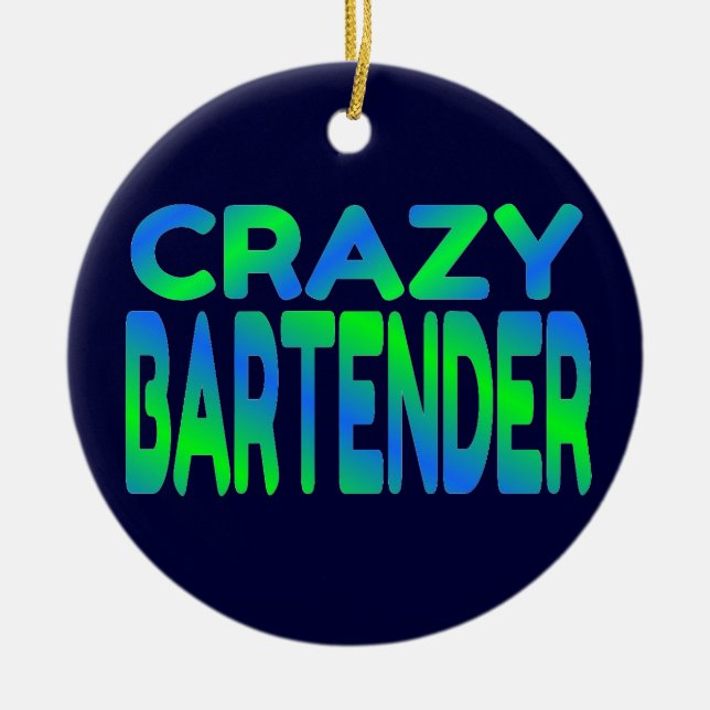 Crazy Bartender Julgransprydnad Keramik (Framsidan)