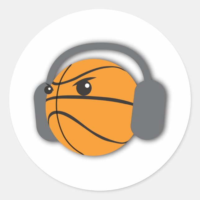 Crazy Basketball Runt Klistermärke (Framsida)