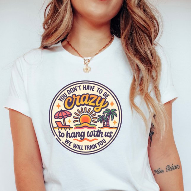 Crazy Beach Squad - Retro Sunset T Shirt (Skapare uppladdad)