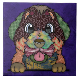 Crazy Bernese Mountain Hund ful ansikte Kakelplatta