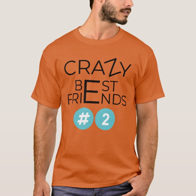 Crazy Best Friends retro T Shirt (Framsida)