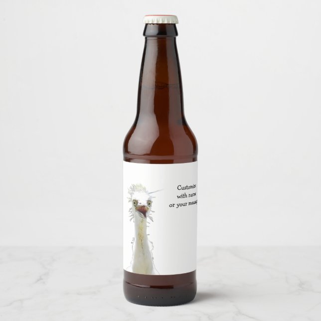 Crazy Bird Beer-etikett Ölflaska Etikett (Framsida)