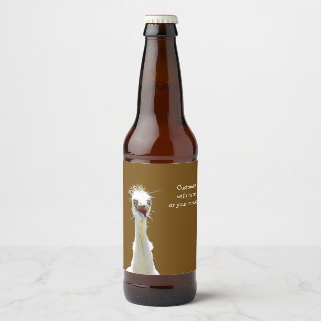 Crazy Bird Beer-etikett Ölflaska Etikett (Framsida)