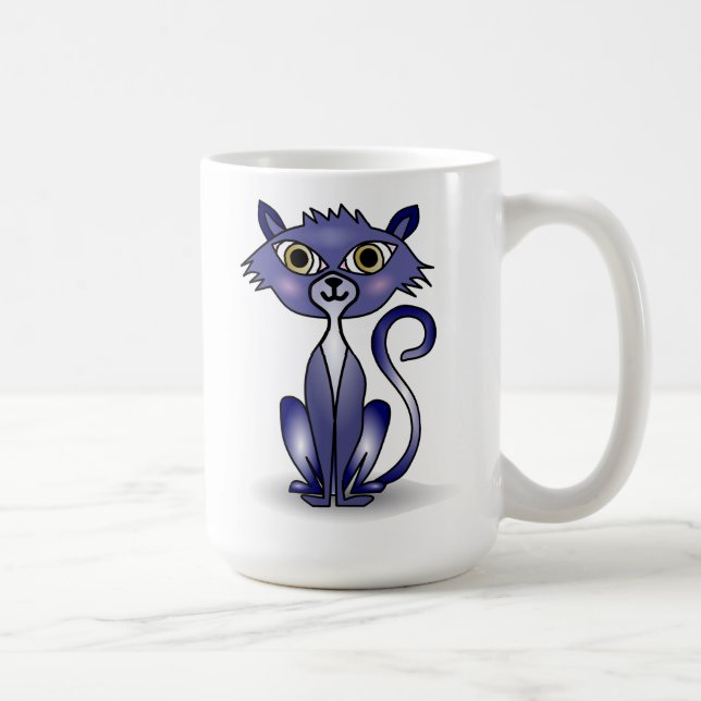 Crazy Blue Cat Classic Mugg (Höger)