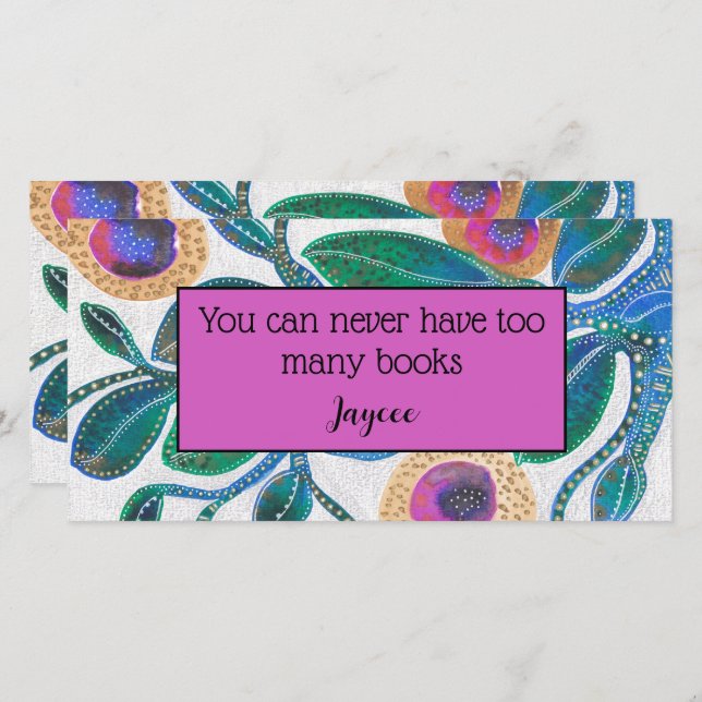 Crazy blue ökenväxt, abstrakt, bok-mark tack kort (Fram/baksida)