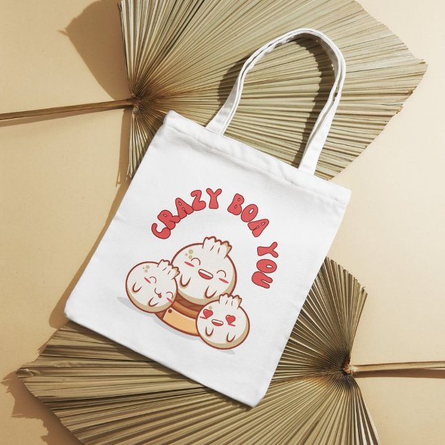 Crazy Boa You - Cute Bao Food Pun Tygkasse (Skapare uppladdad)