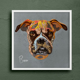Crazy Boxer handmålad Poster