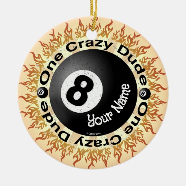 Crazy Boy Eightball Julgransprydnad Keramik (Framsidan)
