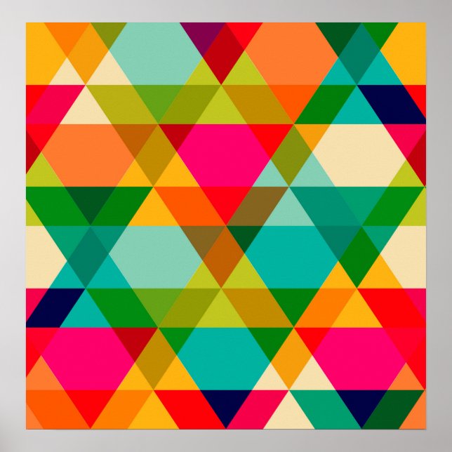 Crazy Bright Triangle Design Poster (Framsidan)