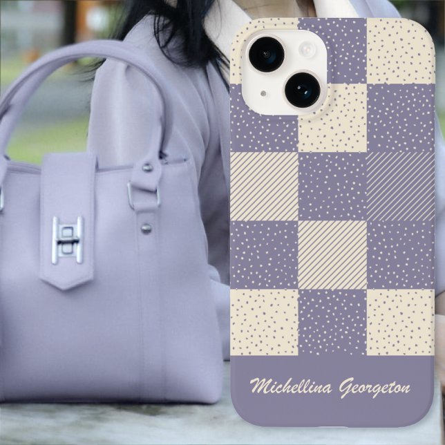 Crazy Buffalo Checka in Soft Lila och Cream (Crazy Buffalo Check in Soft Purple and Cream Case-Mate iPhone Case by Leapfroglisics Shop)