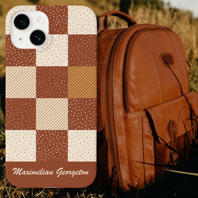 Crazy Buffalo checkar in Rustic Earthtons (Crazy Buffalo Check in Rustic Earthtones Case-Mate iPhone Case by Leapfroglisics Shop)