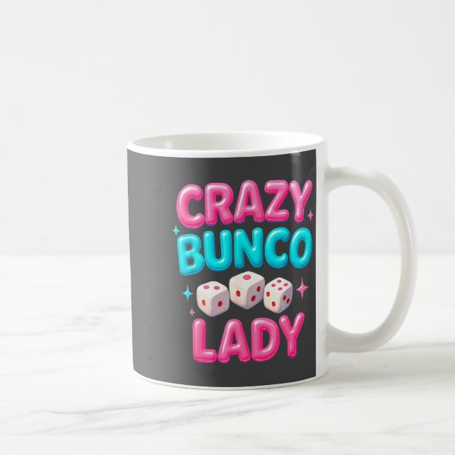 Crazy Bunco Lady Funny Bunco Dice Game Night Women Kaffemugg (Höger)