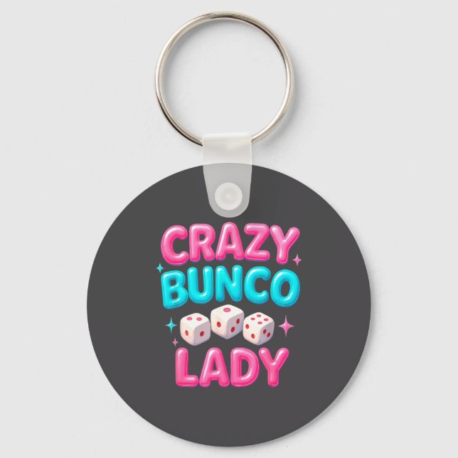 Crazy Bunco Lady Funny Bunco Dice Game Night Women Nyckelring (Framsida)