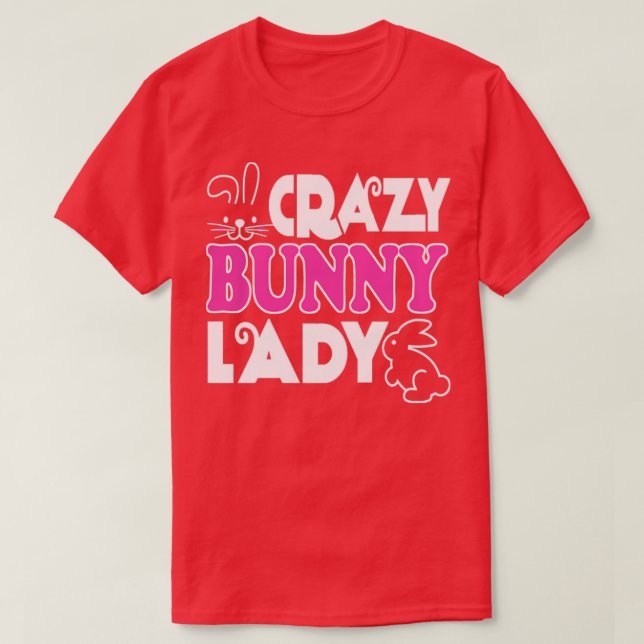 Crazy Bunny Dam I Kärlek Rabbit 1 T Shirt (Design framsida)