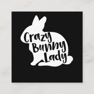 Crazy Bunny Dam - Rabbit Älskare Fyrkantigt Visitkort