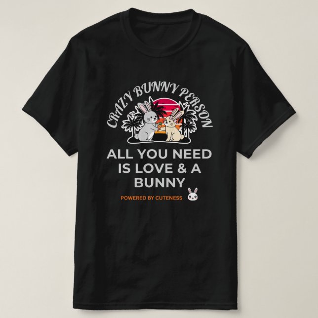 Crazy Bunny Person T Shirt (Design framsida)