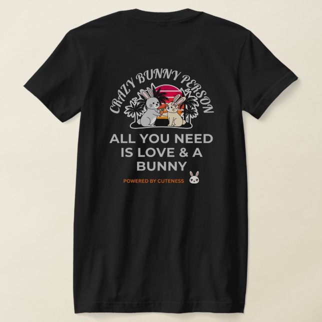 Crazy Bunny Person T Shirt (Laydown Baksida)