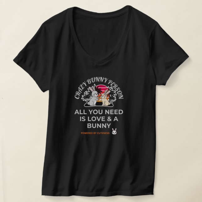 Crazy Bunny Person  T Shirt (Laydown)