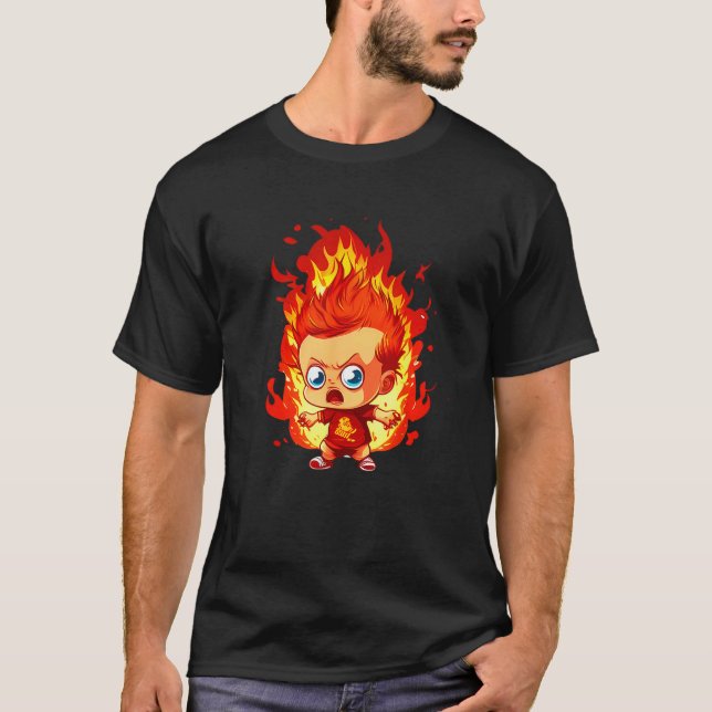 Crazy burning Child T Shirt (Framsida)
