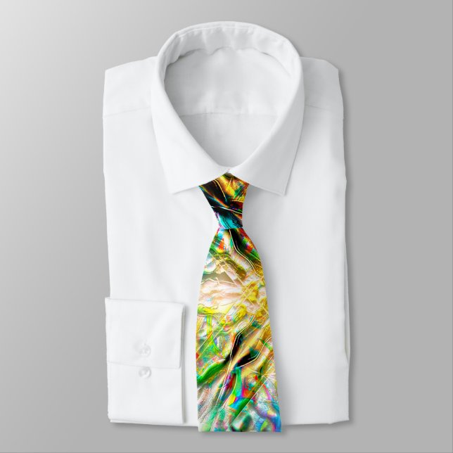 Crazy Burnt färglöst struktur, abstrakt-fyrkanter Slips (Bunden)