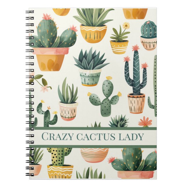 "Crazy cactus dam! text om en aktuariell design Anteckningsbok (Framsidan)