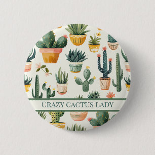 "Crazy cactus dam! text om en aktuariell design Knapp