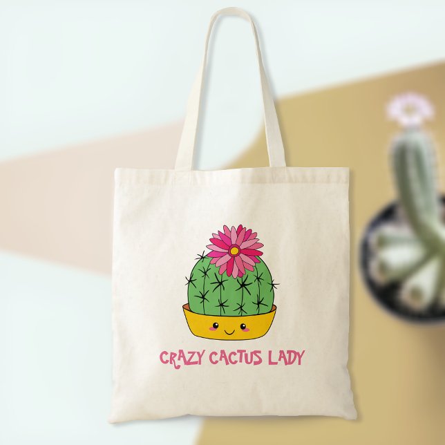 Crazy Cactus Lady Tote | Cactuspresentidé till äls Tygkasse (Embrace the Cactus Love 🌵💜)