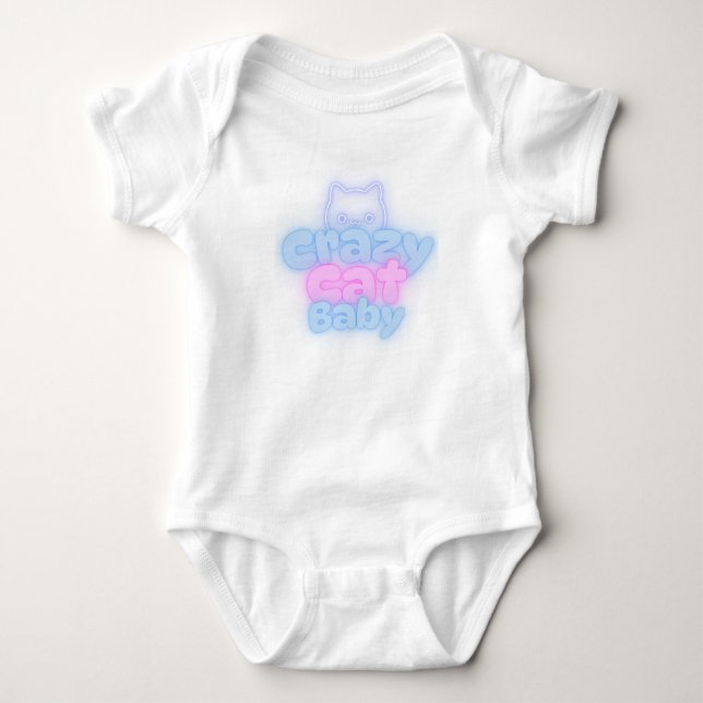 Crazy cat baby-bodykosti, Baby Bodydräkt T Shirt (Framsida)