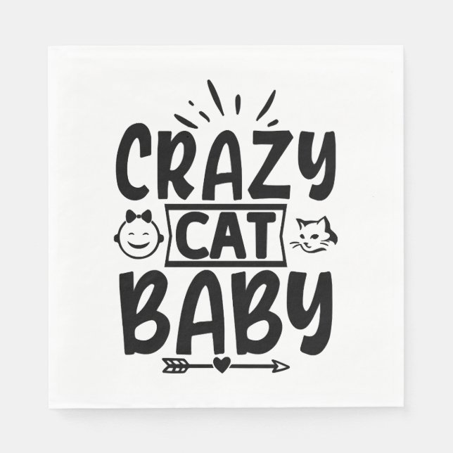 Crazy cat baby pappersservett (Framsidan)
