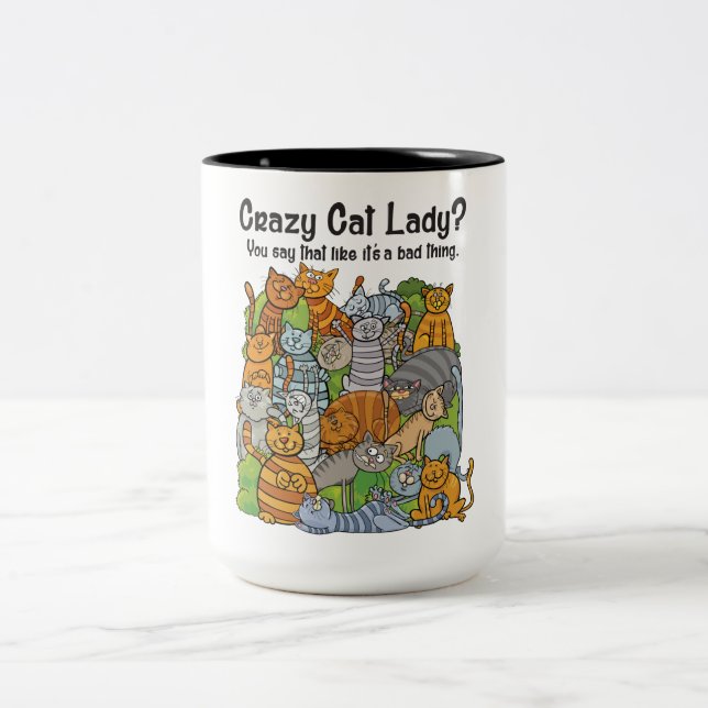 Crazy Cat Dam 2 Toned Mugg (Center)