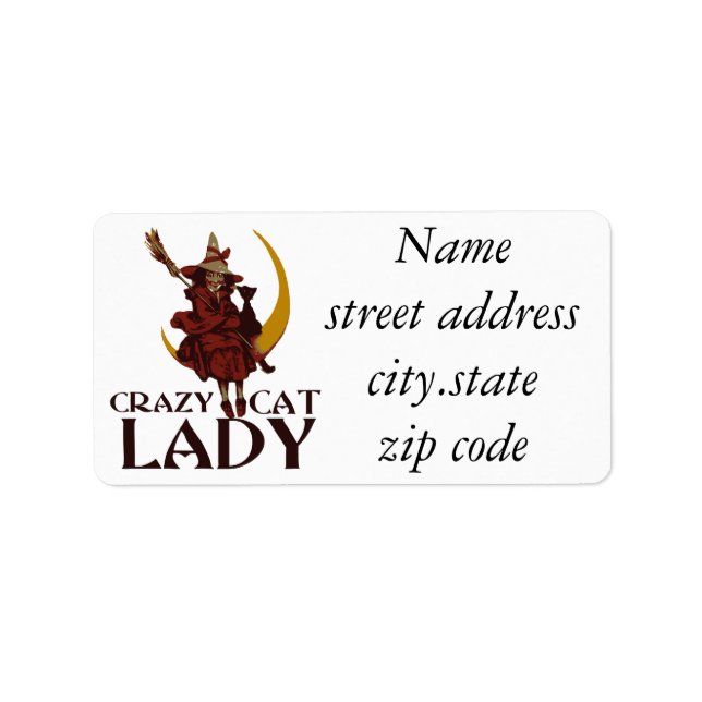 Crazy Cat Dam Adressetikett (Framsidan)