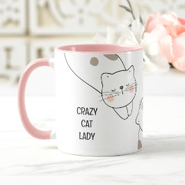 Crazy Cat Dam Cat Lover Namn Mugg
