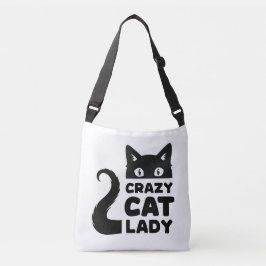 Crazy Cat Dam Crossbody Tote/Messenger bag Axelväska