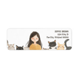 Crazy Cat Dam Cute Kittens Returadress Returadress Etikett