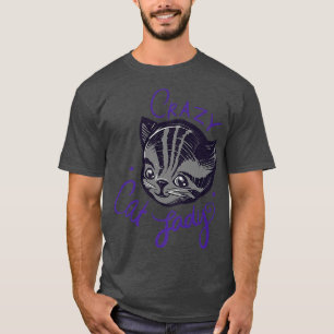 Crazy Cat Dam Cute Tiger Rand Tabby katt Art T Shirt