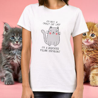Crazy Cat Dam Cute Winking Grått Cat Minimal T Shirt