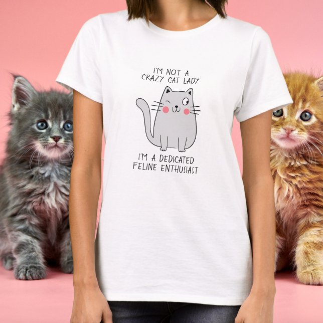 Crazy Cat Dam Cute Winking Grått Cat Minimal T Shirt (Skapare uppladdad)