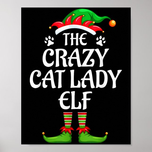 Crazy Cat Dam Elf Matching Family Group jul Poster (Framsidan)